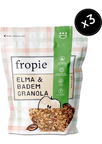 Elma & Badem Granola 360 gr x3