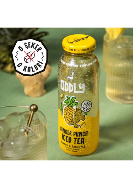 Gınger Punch Soğuk Çay Cam Yeşilçay Ananas Zencefil 250 ml x 12 Adet