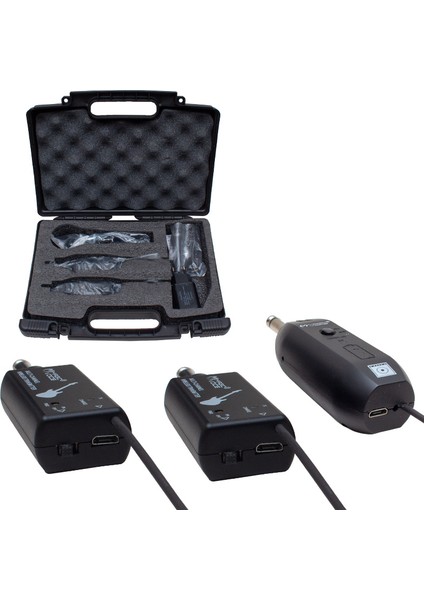 MV-19590 Uhf Gitar Tip Kablosuz Mikrofon Üçlü Set