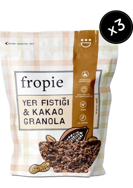 Yer Fıstığı & Kakao granola 360gr x3