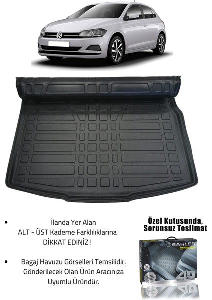 Vw Polo 2017-2025 Uyumlu 4.5d Premium Havuzlu Oto Paspas ve Liner Marka 3D ALT Bagaj Havuzu modelleri