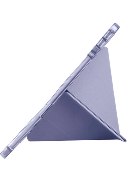 Apple iPad 10.nesil 10.9 (2022) Yatay ve Dikey Standlı Antişok Köşe Korumalı Kalemlikli Origami Slikon Kılıf A2696 A2757 A2777 A3162