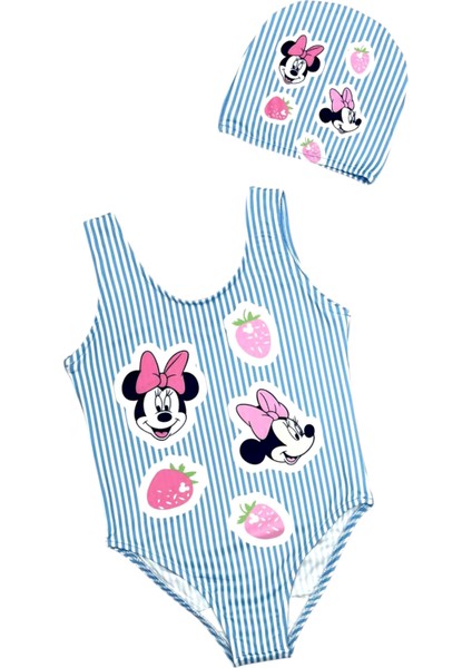 Yeni Sezon Karakter Desenli Kız Çocuk Mayosu Mavi Çizgili Mickey fiyatları