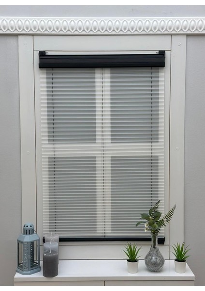 Gece Gündüz Çiftli Sistem Katlanabilir Antrasit Cam Balkon Plise Perde modelleri