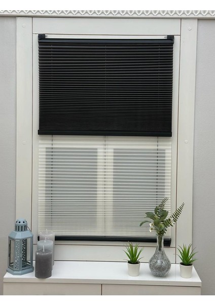 Gece Gündüz Çiftli Sistem Katlanabilir Antrasit Cam Balkon Plise Perde