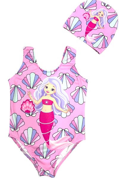 Yeni Sezon Deniz Kızı Istiridye Model Karakter Desenli Kız Çocuk Mayosu modelleri