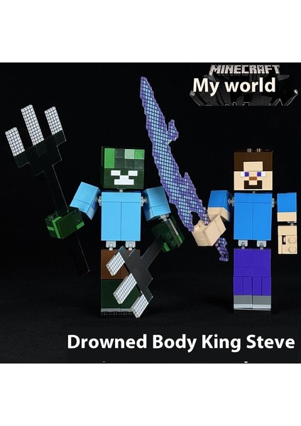 Benim Dünyam Blok Adam Steve Figür Model Süs Oyuncak (Yurt Dışından)