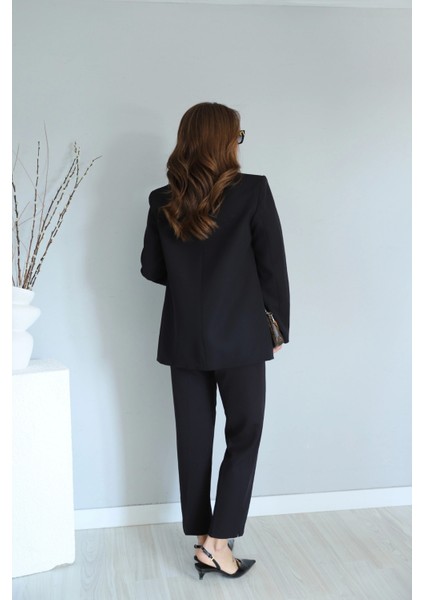 Siyah Astarlı Blazer Pantolon Takım