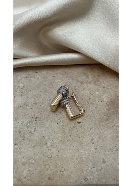 14 K Altın Kaplama Kuyum Model Vip Küpe