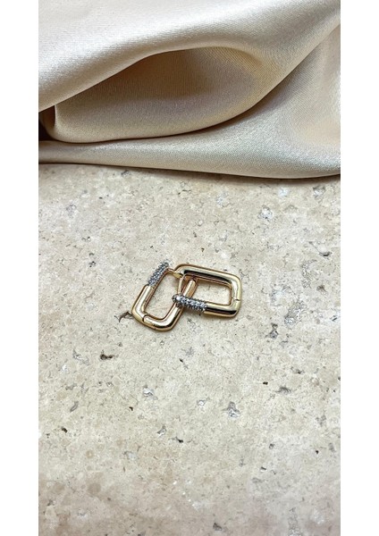 14 K Altın Kaplama Kuyum Model Vip Küpe