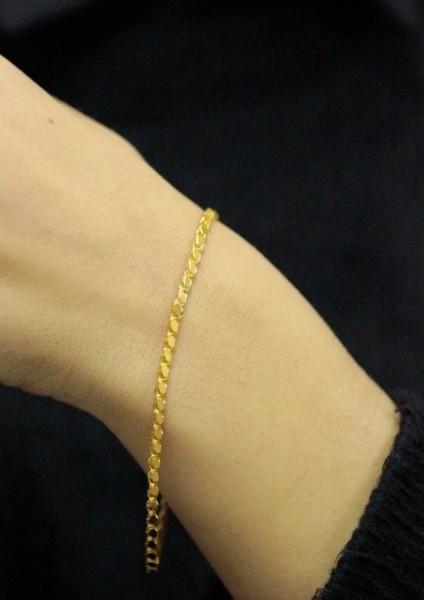 14 Ayar Altın Halep Pullu Bileklik (3.5 mm)