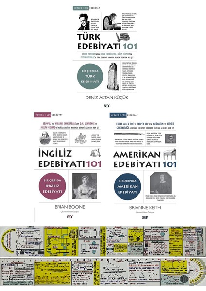 Türk Edebiyatı 101 / İngiliz Edebiyatı 101 / Amerikan Edebiyatı 101 3 Kitap Set (Matematik Öğreten Cetvel)