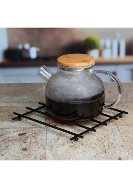 Siyah Nihale Altlık Koruma Sehpası Paslanmaz Metal Sunum