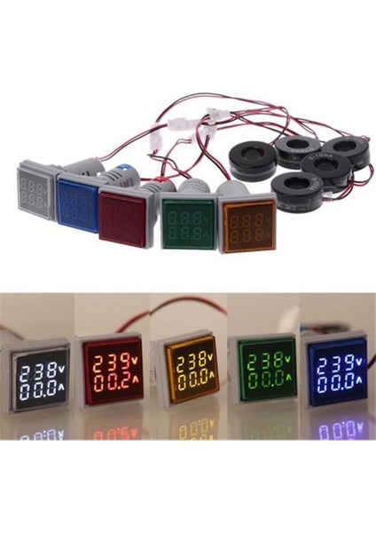 Kare LED Dijital Ampermetre Voltmetre AC60-500V Ac 0-100A AD16一22FVA Test Cihazı (Yurt Dışından) modelleri