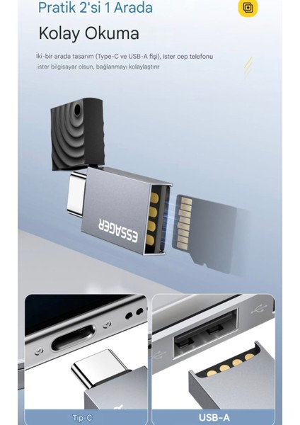 2'si 1 Arada Kart Okuyucu Type-C ve Usb Çift Protokol Ce Lisanslı Mikro Sd/Tf Hafıza Kartı kart okuyucu Telefon Dizüstü Bilgisayar Laptop Tak Çalıştır yüksek Hızlı Kart Okuyucu indirimleri