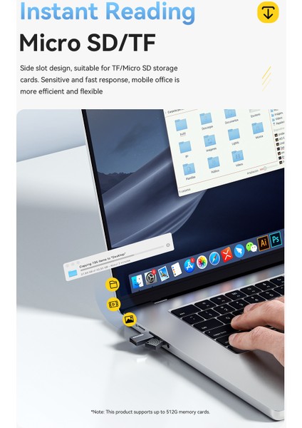 2'si 1 Arada Kart Okuyucu Type-C ve Usb Çift Protokol Ce Lisanslı Mikro Sd/Tf Hafıza Kartı kart okuyucu Telefon Dizüstü Bilgisayar Laptop Tak Çalıştır yüksek Hızlı Kart Okuyucu