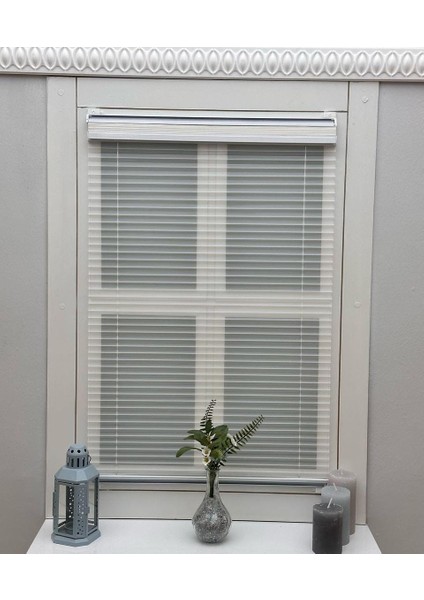 Gece Gündüz Çift Mekanizmalı Katlanabilir Beyaz Cam Balkon Plise Perde