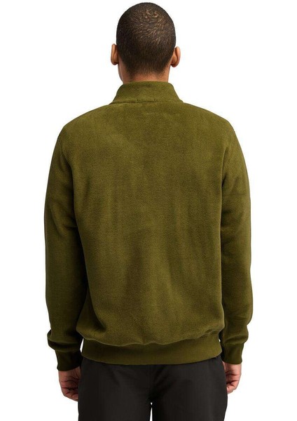 Erkek Yeşil Timberland Lınear Logo 1/4 Zıp Polartec 200 Fleece Yeşil Erkek Sweatshirt modelleri