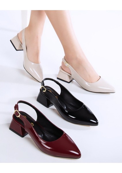 Angele Kadın Klasik Rugan Topuklu Slingback Ayakkabı - Şık ve Rahat Günlük & Özel Gün Kullanım