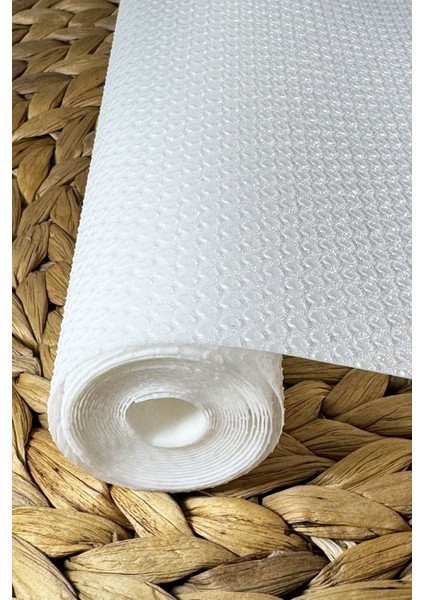 Kaymaz Dolap İçi Çekmece Raf Örtüsü Kaydırmaz Mutfak Buzdolabı Kaydırmaz Beyaz 45X300
