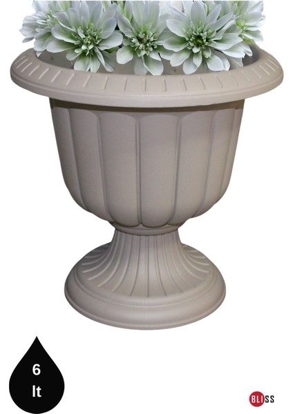 Serinova Dekoratif Ayaklı Plastik Nergiz Çiçek Saksısı 6 Litre