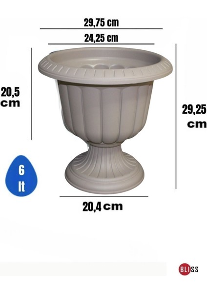 Serinova Dekoratif Ayaklı Plastik Nergiz Çiçek Saksısı 6 Litre fiyatları