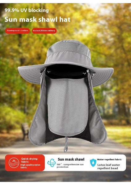 Şapka Açık Balıkçı Şapkası Erkek Yaz Güneş Şapkası Dağcılık Balıkçılık Şapkası Kadın 360 Derece Anti-Uv Güneş Koruyucu Şapka (Yurt Dışından) fiyatları