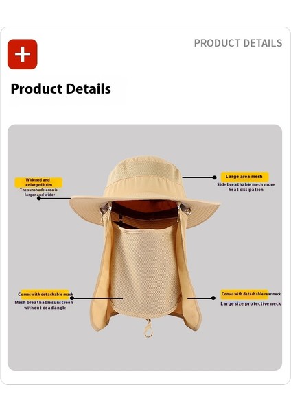 Şapka Açık Balıkçı Şapkası Erkek Yaz Güneş Şapkası Dağcılık Balıkçılık Şapkası Kadın 360 Derece Anti-Uv Güneş Koruyucu Şapka (Yurt Dışından) indirimleri