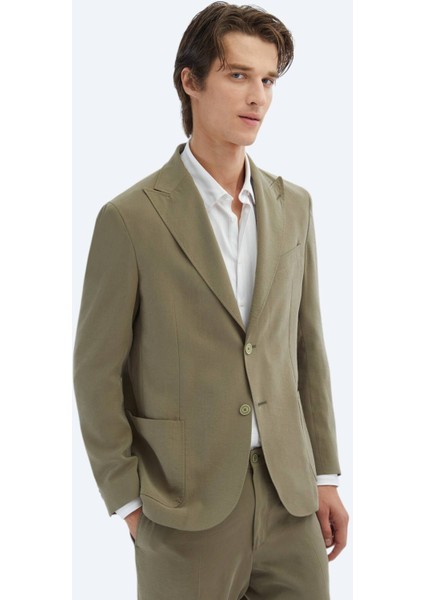 Haki Düz Comfort Fit Takım Elbise modelleri