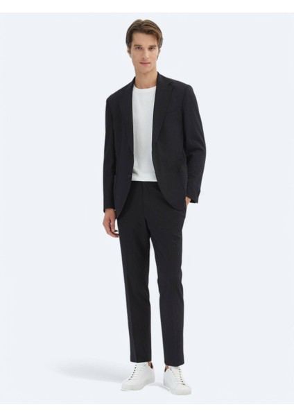 Siyah Desenli Modern Fit Takım Elbise fiyatları