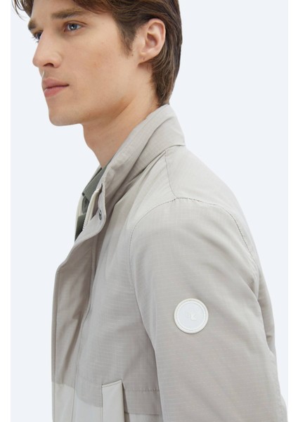 Bej Regular Fit Gizli Kapüşon Casual Dokuma Mont fırsatları