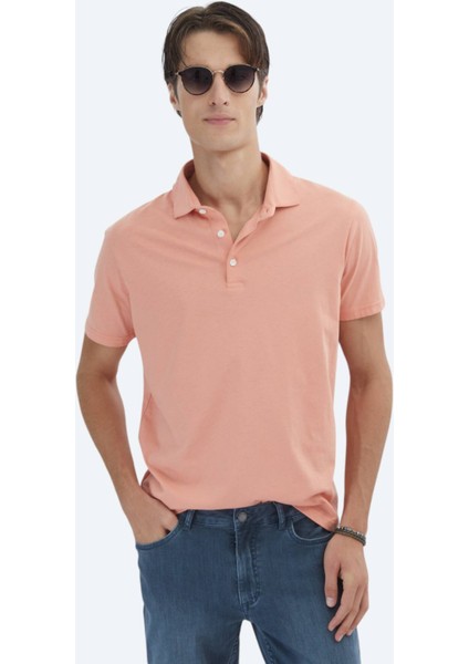 Somon Düz Polo Yaka %100 Pamuk T-Shirt