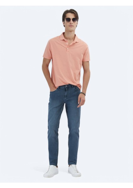Somon Düz Polo Yaka %100 Pamuk T-Shirt