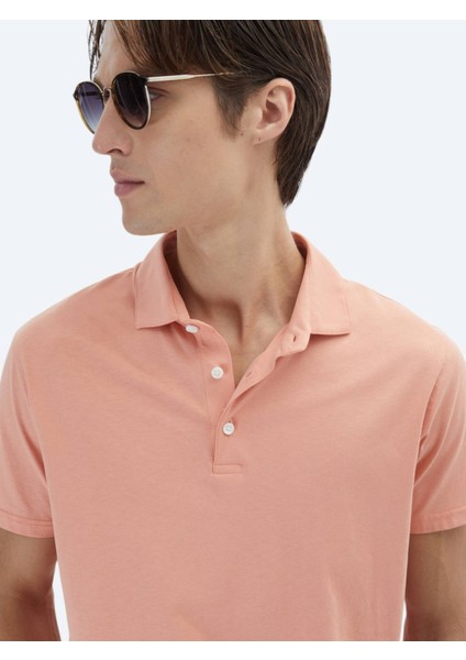 Somon Düz Polo Yaka %100 Pamuk T-Shirt