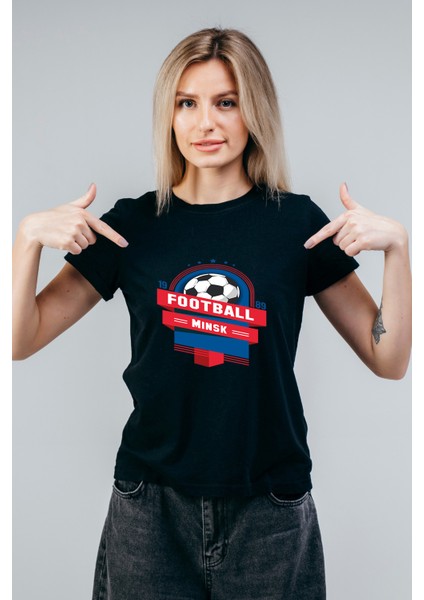 Kadın Futbol Temalı Regular Tişört