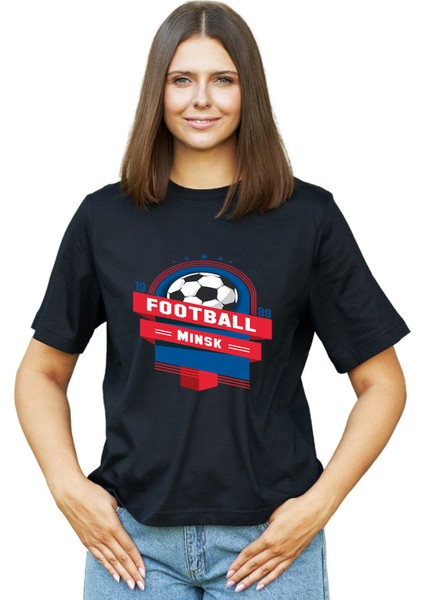 Kadın Futbol Temalı Regular Tişört
