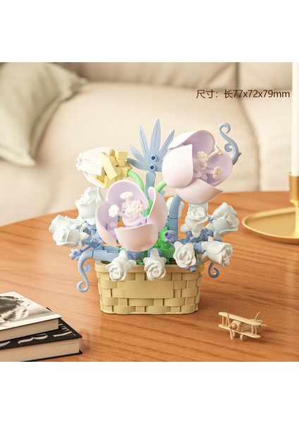 Yapı Taşları Saksı Bitkileri Aeonium Çiçeği Çocuk Puzzle Oyuncakları Kız Çocuk Hediyesi Eğitici Oyuncaklar (Yurt Dışından)