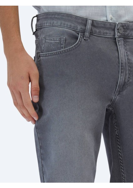 Gri Slim Fit Denim Pamuk Karışımlı Pantolon modelleri