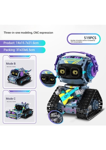 Yeni Uzaktan Kumanda Programlama Montajlı Robot Yapı Taşı Oyuncak Hediye (Yurt Dışından)