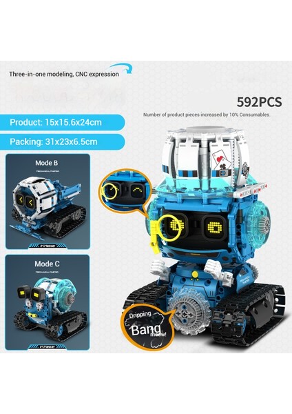 Yeni Uzaktan Kumanda Programlama Montajlı Robot Yapı Taşı Oyuncak Hediye (Yurt Dışından)