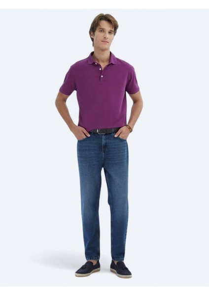 Mürdüm Düz Polo Yaka %100 Pamuk T-Shirt fiyatları