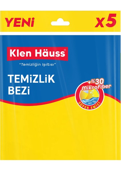 Hauss %30 Mikrofiber Temizlik Bezi 5'li