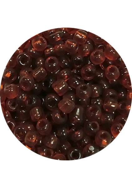 Dökme Cam Kum Boncuk (8/0) 3 mm - 60 Gram - Şeffaf Koyu Kahve - BNC200