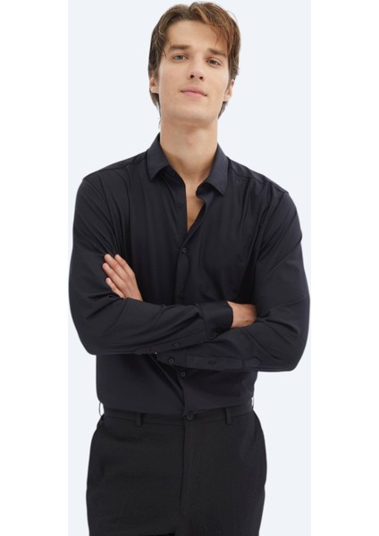 Siyah Regular Fit Casual Gömlek
