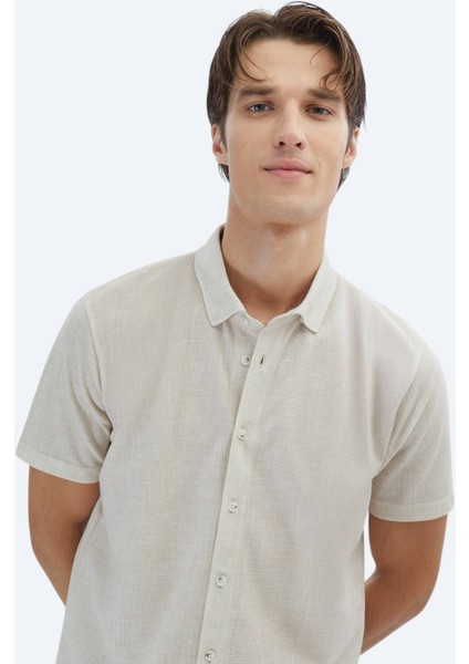 Bej Desenli Regular Fit Casual Gömlek modelleri