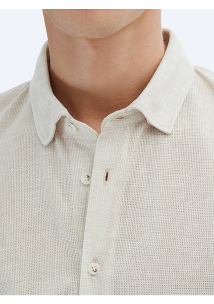 Bej Desenli Regular Fit Casual Gömlek fırsatları