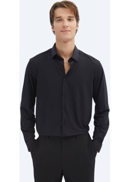 Siyah Regular Fit Casual Gömlek