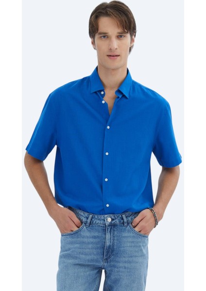 Saks Oversize Fit Dokuma Casual %100 Pamuk Gömlek