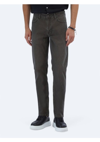 Kahverengi Slim Fit Denim Pamuk Karışımlı Pantolon fiyatları