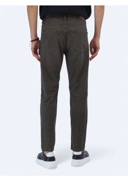 Kahverengi Slim Fit Denim Pamuk Karışımlı Pantolon indirimleri